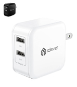 iClever IC-TC02 BoostCube Dual USB Travel Wall Charger with SmartID Technology (4.8A/24W)