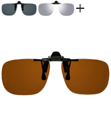 Wangly A003BRN Polarized Unisex Clip On Flip Up Sunglasses