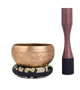 Silent Mind Bronze Mantra Design Tibetan Singing Bowl Set