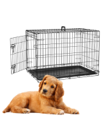 AmazonBasics Folding Metal Dog or Pet Crate Kennel with Tray