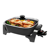 Elite Gourmet EG6201 Electric Skillet with Glass Vented Lid