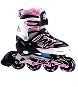 2PM SPORTS Cytia Pink Girls Adjustable Illuminating Inline Skates with Light up Wheels