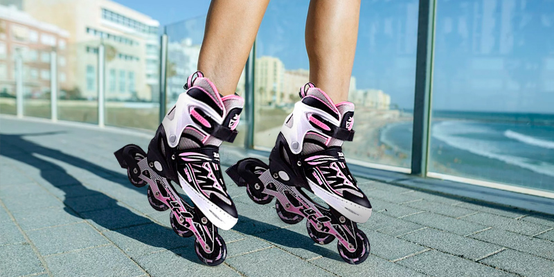 Review of 2PM SPORTS Cytia Pink Girls Adjustable Illuminating Inline Skates with Light up Wheels