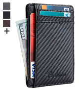 Travelambo Medium Size Front Pocket Minimalist Leather Slim Wallet