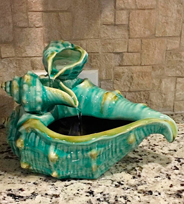 Review of John Timberland Seashells Teal Ceramic Tabletop Fountain