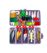Sptlimes 77-Pcs Fishing Lures Kit Set For Bass,Trout,Salmon