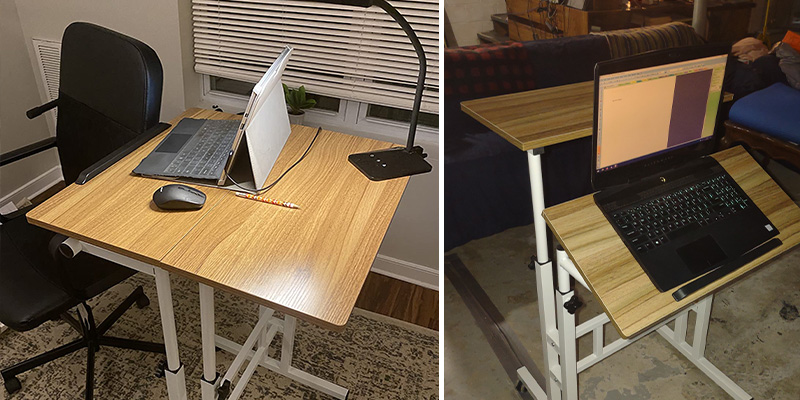 SIDUCAL DK-01B Mobile Stand Up Desk in the use
