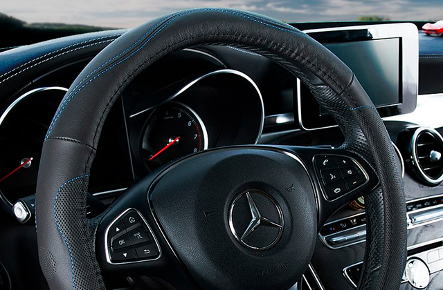 Vitodeco Odorless Dragon Scales Design Genuine Leather Steering Wheel Cover