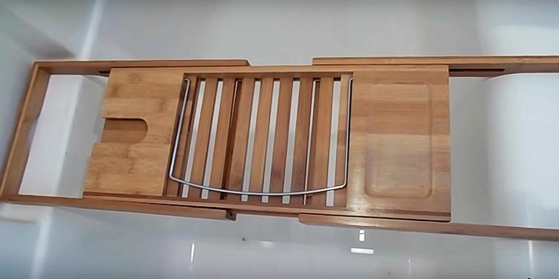 Belmint 100% Bamboo Bathtub Caddy in the use