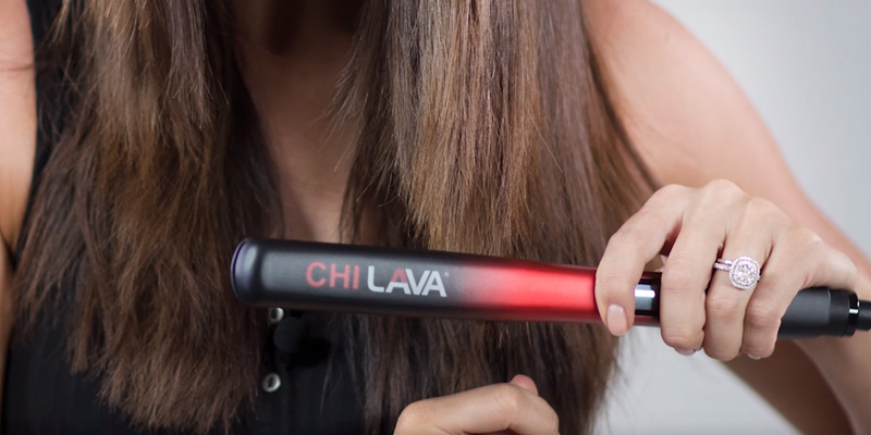 CHI Lava Volcanic Lava Ceramic Hairstyling Iron in the use