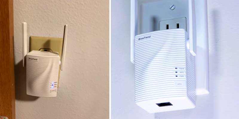 BrosTrend 1200Mbps WiFi Booster in the use