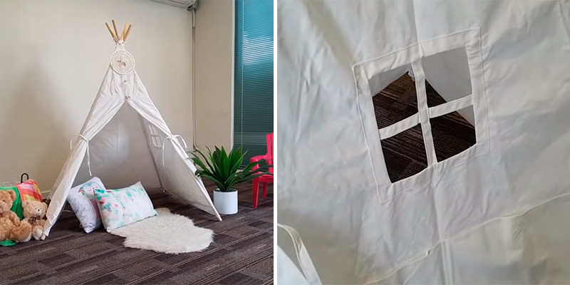 Review of little dove Kids Foldable Teepee Play Tent with Carry Case