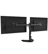 WALI MF002 Free Standing Dual LCD Monitor Fully Adjustable Desk Mount Fits Two Screens up to 27”