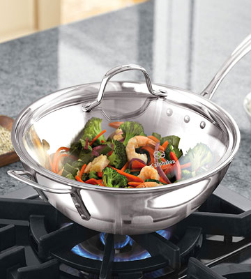 Review of Calphalon Triply Stainless Steel Wok Stir Fry Pan with Cover