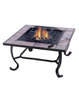 Outsunny Square Outdoor Backyard Patio Firepit Table