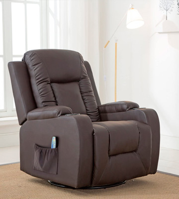 Review of ComHoma Leather w/Heated Massage 360 Degree Swivel Recliner Chair
