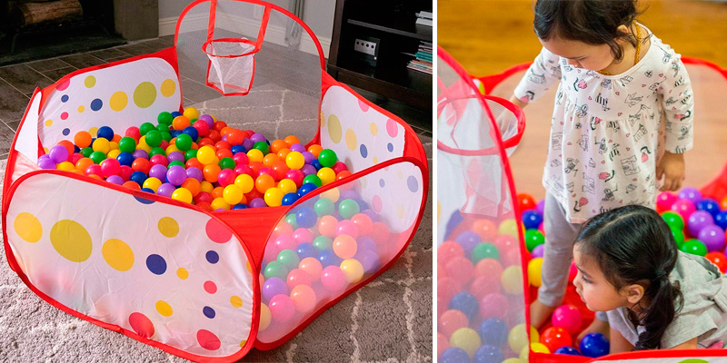 Review of KUUQA Kids Ball Pit Play Tent with Basketball Hoop
