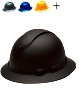 Pyramex Safety Ridgeline Full Brim Hard Hat, 4-Point Ratchet Suspension