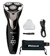 Phisco AHGRD006283 Wet/Dry Electric Shaver Razor for Men 2 in 1 Beard Trimmer