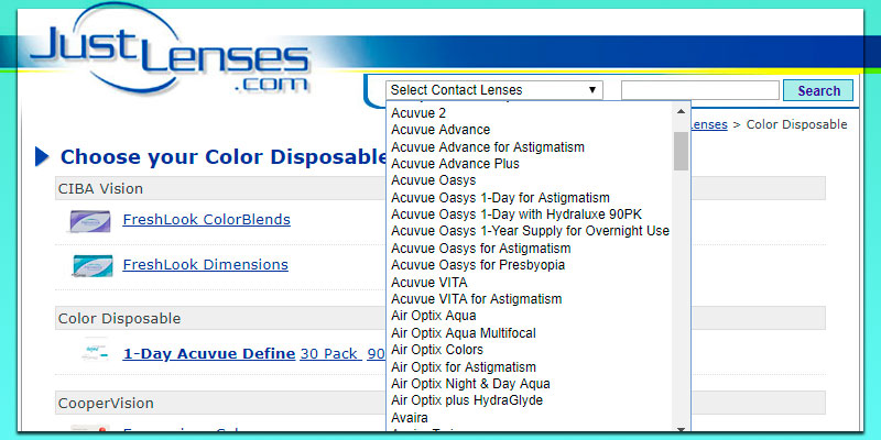 Just Lenses Color Disposable Contact Lenses in the use