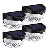 LITWAY Solar Fence Light Semi-circle Outdoor Wall light Decorative, 4Pack