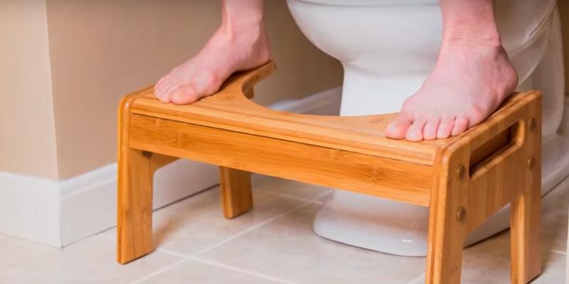 Squatty Potty Bamboo The Original Bathroom Toilet Stool in the use