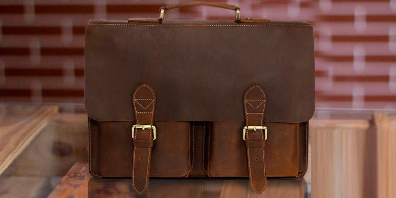Review of Kattee XZ122 Handmade Genuine Leather Laptop Briefcase