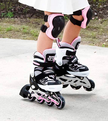 Review of 2PM SPORTS Cytia Pink Girls Adjustable Illuminating Inline Skates with Light up Wheels
