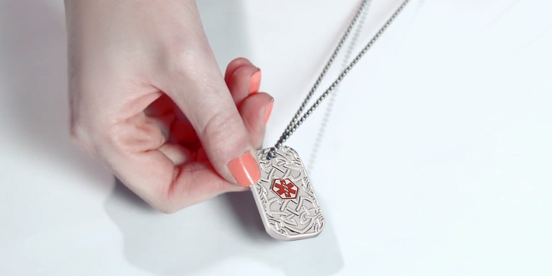 Review of BAIYI Stainless Steel Celtic Pattern Tag Medical Alert ID Necklace