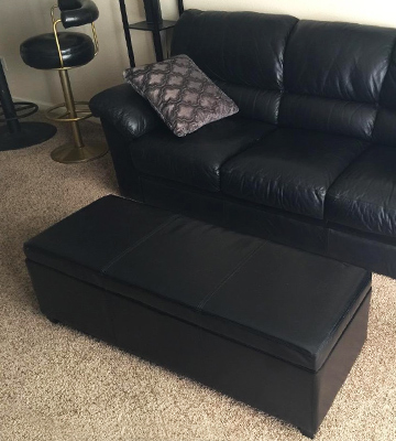 Review of Simpli Home Faux Leather Ottoman Bench
