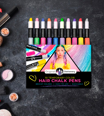 Review of Original Stationery 10 Colors Temporary Hair Chalks Set for Girls