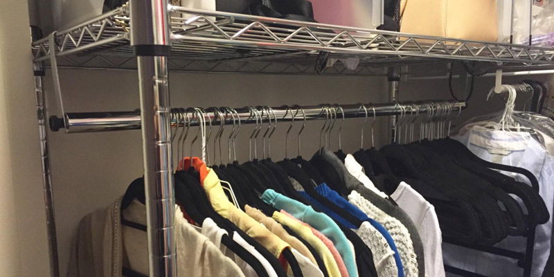Review of AmazonBasics Garment Rack with Top and Bottom Shelves