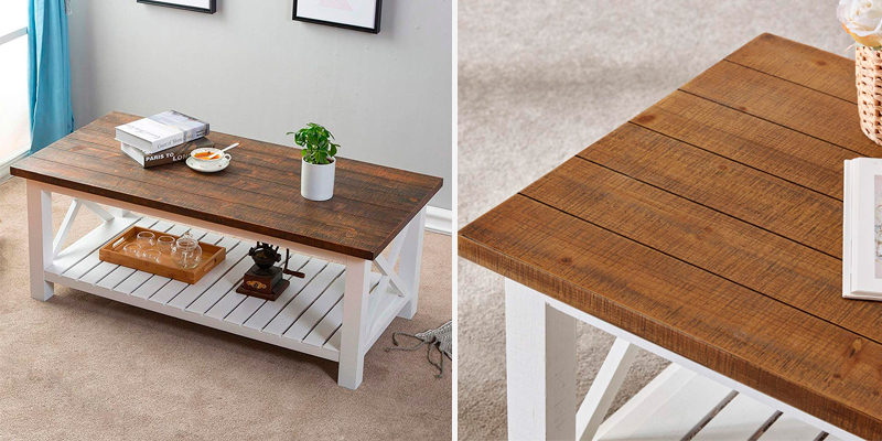 Review of FurniChoi Farmhouse Coffee Table, Wood Rustic Vintage Cocktail Table