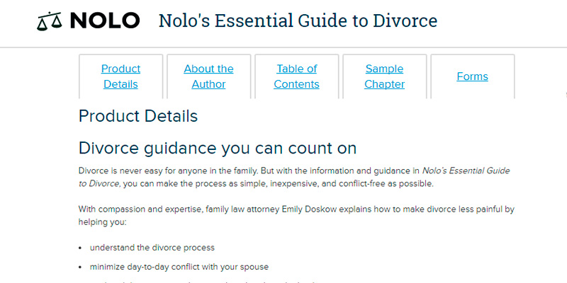NOLO Essential Guide to Divorce in the use