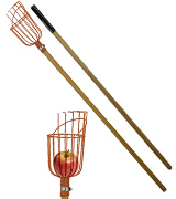 Flexrake LRB189 Fruit Picker with 8-Foot 2-Piece Wood Handle