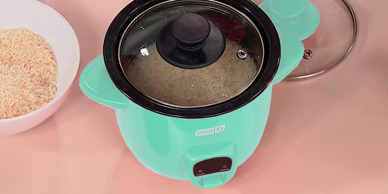 Dash BAQ04 Mini Rice Cooker Steamer in the use