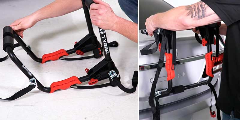 Tyger Auto TG-RK1B204B Deluxe 1-Bike Trunk Mount Rack in the use