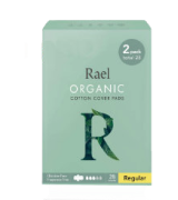 Rael 28Pcs Certified Organic Cotton Menstrual Sanitary Pads with Wings
