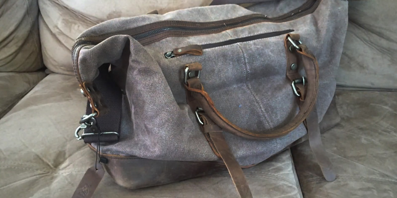 Review of BLUBOON Weekender Overnight Bag Canvas Genuine Leather Travel Duffel Tote