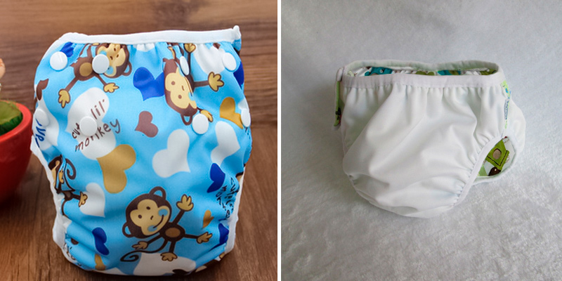 LovedByMoms Reusable Swim Diaper Waterproof in the use
