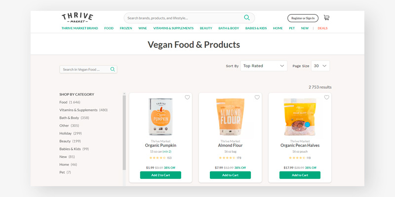 Review of Thrive Market Vegan Food