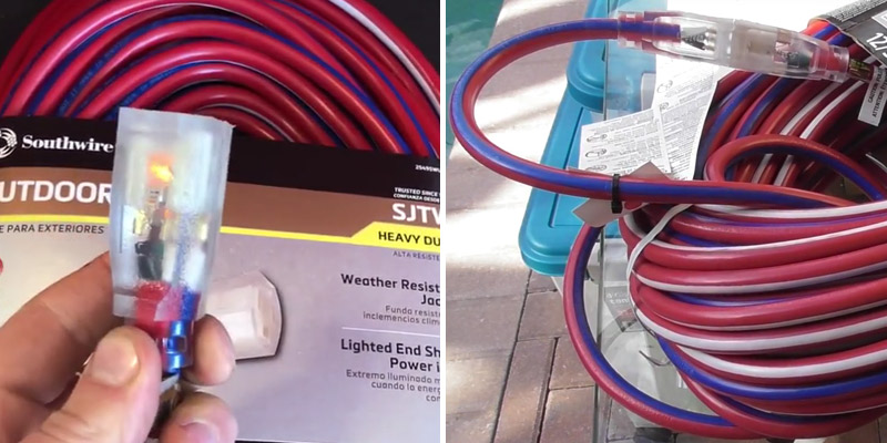 Review of Southwire 2549SWUSA1 100-Foot 12/3 Outdoor Extension Cord with Lighted End