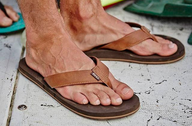 LARGE SIZES Comforthotics® Class Men's Flip Flop Leather Sandal Orthotic 77-1 