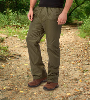 Mountain Warehouse Mens Waterproof Overtrousers with Ripstop Fabric & Mesh Lined 