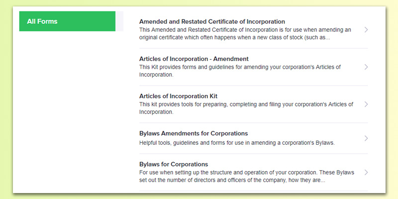 Review of FindLegalForms Incorporation & Formation