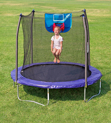 Review of Skywalker Trampolines Jump N' Dunk Trampoline with Safety Enclosure and Basketball Hoop