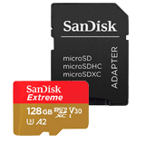 SanDisk Extreme MicroSD UHS-3 Memory Card (160/90 MB/s)