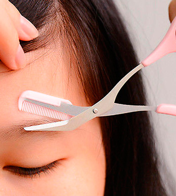 Review of Kai Pink Eyebrow Scissors with Comb