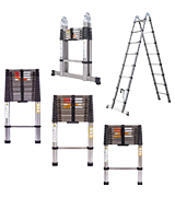Bowoshen EN131 Telescoping Ladder A-Frame Extension Ladder 16.5ft