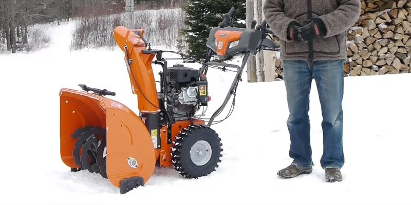 Husqvarna ST224P Power Steering Snowthrower in the use